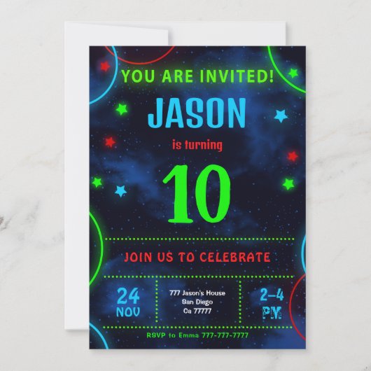 Invitation pour garçon (Devant)