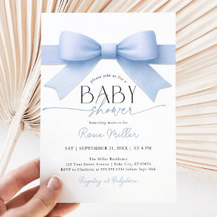 Invitation pour garçon à la baby shower au ruban b