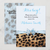Invitation pour garçon Baby Shower Cheetah Léopard (Devant / Derrière)