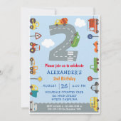 Invitation pour garçon pour le 2e anniversaire - V (Devant)