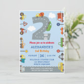 Invitation pour garçon pour le 2e anniversaire - V (Debout devant)