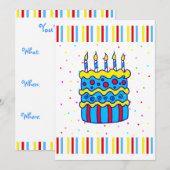 Invitation pour gâteau d'anniversaire (Devant / Derrière)