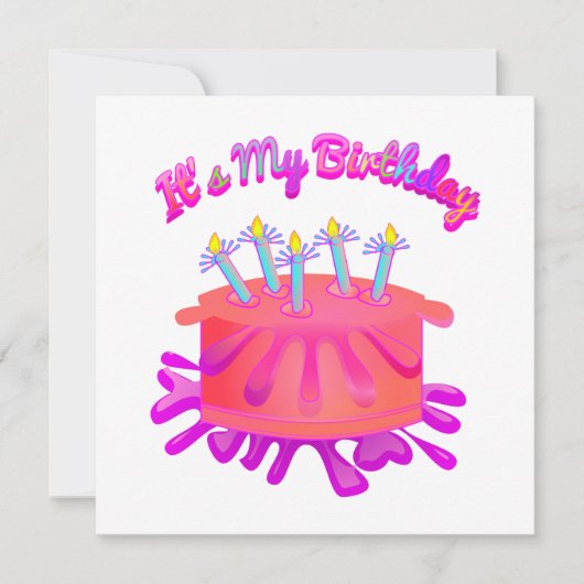 Invitation pour gâteau d'anniversaire 'C'est mon a (Devant)