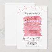 Invitation pour gâteau d'anniversaire Sweet 16 (Devant / Derrière)