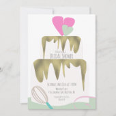 Invitation pour gâteau de douche de mariée avec fo (Devant)