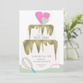 Invitation pour gâteau de douche de mariée avec fo (Debout devant)