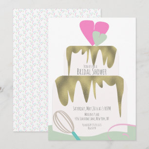 Invitation pour gâteau de douche de mariée avec fo