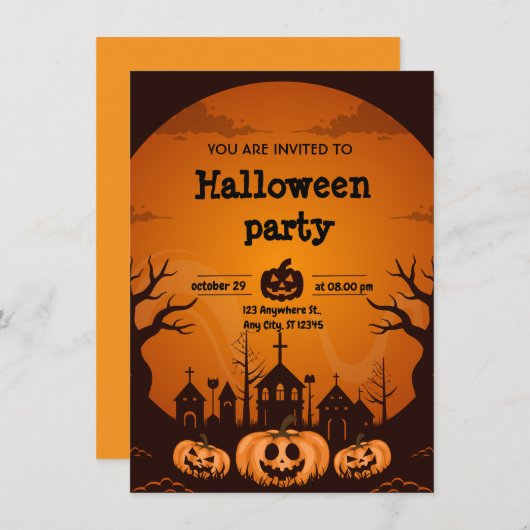 invitation pour Halloween 2024 (Devant / Derrière)