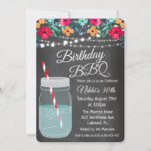Invitation pour jar Mason BBQ d'anniversaire pour  (Devant)
