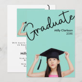 Invitation pour jeune diplômé adorable (Devant / Derrière)