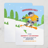 Invitation pour jeune snowboardeur (Devant / Derrière)