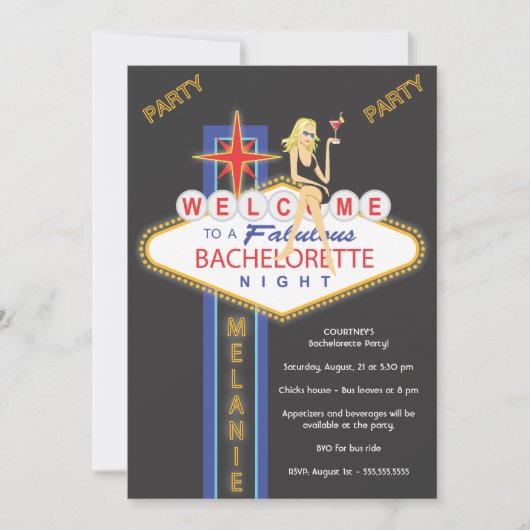 Invitation pour Kacey_Girls Night Out Bachelorette (Devant)