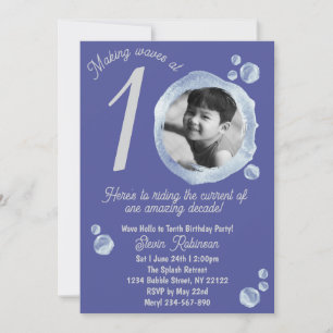 Invitation pour la 10e fête d'anniversaire à bulle