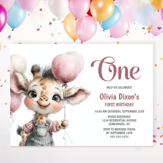 Invitation pour la 1ère fête d'anniversaire de la