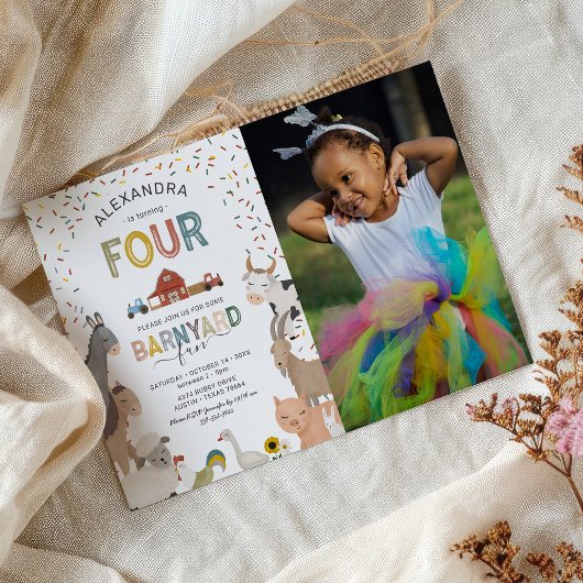 Invitation pour la 4e fête d'anniversaire à la fer