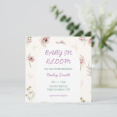 invitation pour la baby shower "bébé en fleurs" (Debout devant)