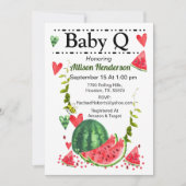 Invitation pour la Baby Shower de Bébé Q Pastèque (Devant)