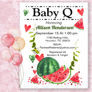 Invitation pour la Baby Shower de Bébé Q Pastèque