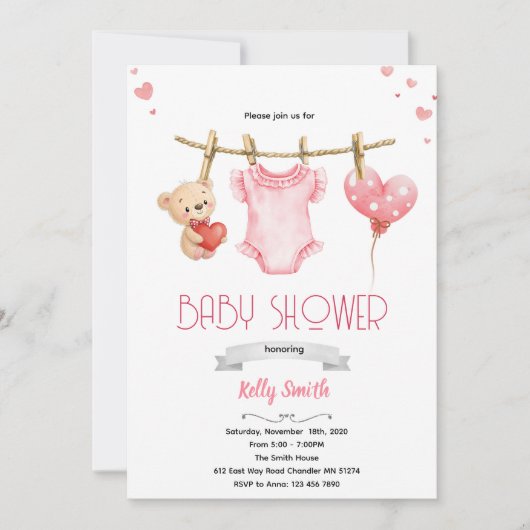 Invitation pour la baby shower de chéri(e) (Devant)