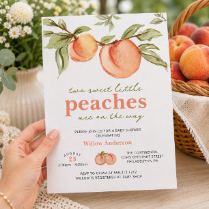 Invitation pour la Baby Shower de jumeaux Deux pêc