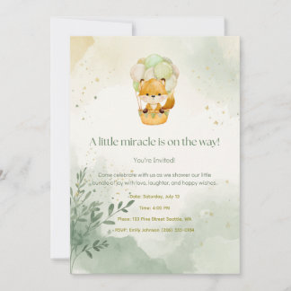Invitation pour la baby shower de Little Fox