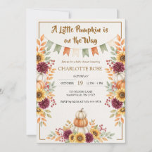Invitation pour la Baby Shower de Petit Citrouille