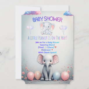 Invitation pour la Baby Shower de Petit Éléphant