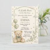Invitation pour la Baby Shower de Petit Ours (Debout devant)