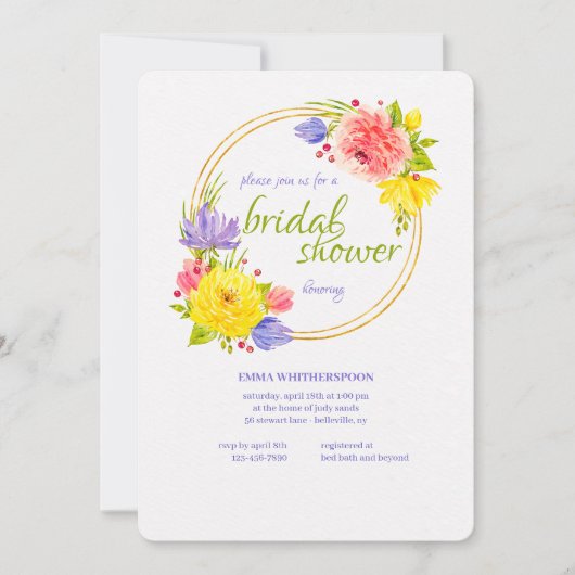 Invitation pour la Baby Shower de Printemps (Devant)