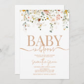 Invitation pour la baby shower Fleur de bébé (Devant / Derrière)