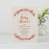 Invitation pour la Baby Shower Garçon Thème Floral (Debout devant)