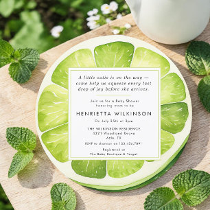 Invitation pour la Baby Shower Lime Slice
