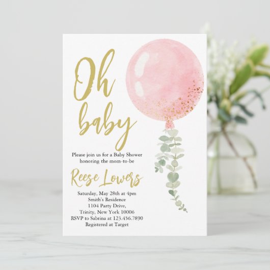 Invitation pour la Baby Shower Oh Bébé (Debout devant)