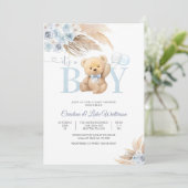Invitation pour la Baby Shower Ourson Bleu (Debout devant)