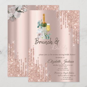 Invitation pour la Baby Shower "Stylish Drips Brun