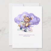 Invitation pour la baby shower Teddy Bear Airplane (Dos)