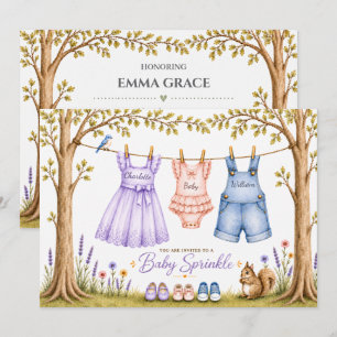 Invitation pour la baby sprinkle de deux frères et