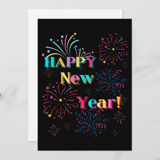 Invitation pour la célébration de la nouvelle anné (Devant / Derrière)