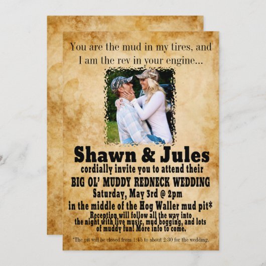 Invitation pour la célébration de mariage d'un cou (Devant / Derrière)