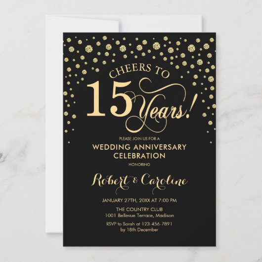 Invitation pour la célébration des 15 ans de Gold (Devant)