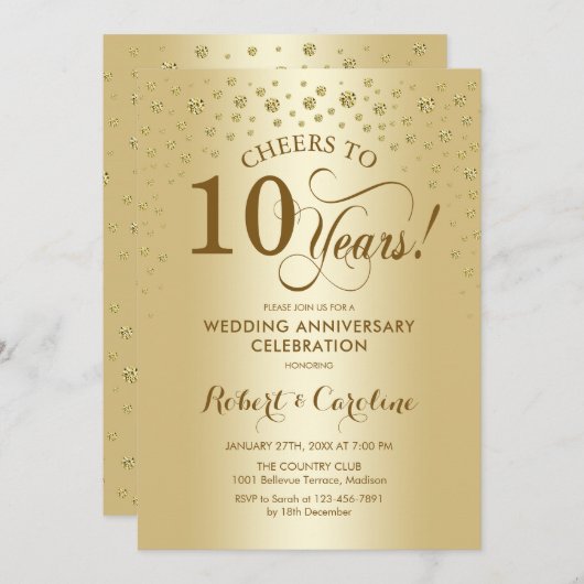 Invitation pour la célébration du 10e anniversaire (Devant / Derrière)