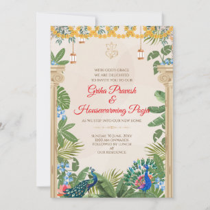 Invitation pour la cérémonie de Gruhapravesam, la 