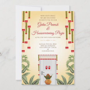 Invitation pour la cérémonie de Gruhapravesam, la
