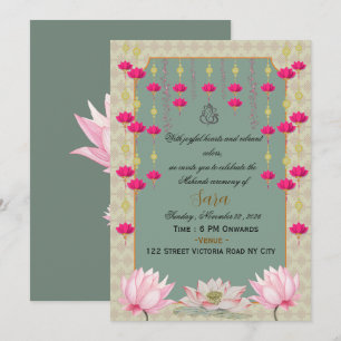 Invitation pour la cérémonie de Mehendi de mariage