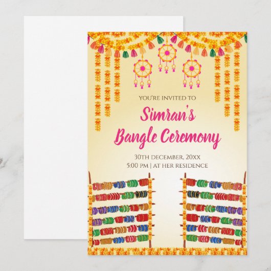Invitation pour la cérémonie du Bangle numérique e (Devant / Derrière)