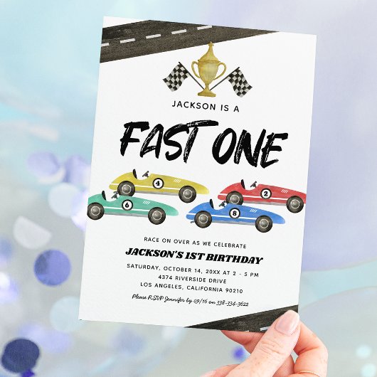 Invitation pour la course de voiture des enfants p
