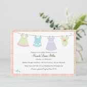Invitation pour la douche de bébé (fille) Baby Cot (Debout devant)
