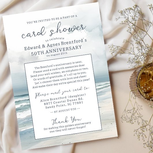Invitation pour la douche de cartes du 50e anniver