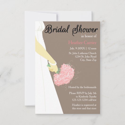 Invitation pour la douche de mariée - Robe vertica (Devant)