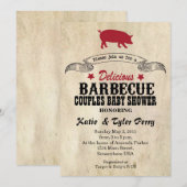Invitation pour la fête bébé de couples BBQ (Devant / Derrière)